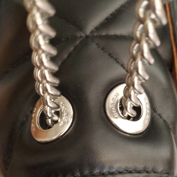 Coach Klare 25 Black Napa Leather Puffy Diamond Quilted Crossbody Shoulder CJ611 - Picture 14 of 16